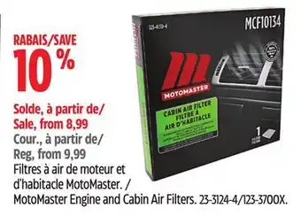 Canadian Tire MotoMaster Engine and Cabin Air Filters offer