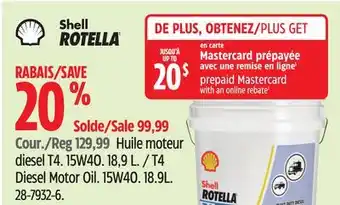 Canadian Tire Shell ROTELLA T4 Diesel Motor Oil offer