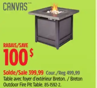 Canadian Tire CANVAS Breton Outdoor Fire Pit Table offer