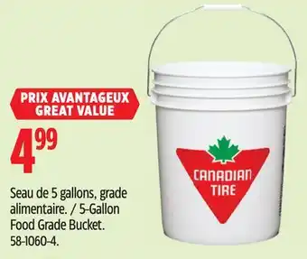 Canadian Tire 5-Gallon Food Grade Bucket offer