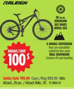 Canadian Tire Raleigh DUAL SUSPENSION Extreme off-road handling offer