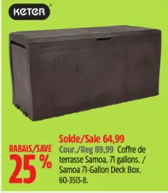 Canadian Tire keter Samoa 71-Gallon Deck Box offer