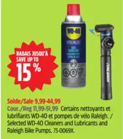 Canadian Tire Selected WD-40 Cleaners and Lubricants and Raleigh Bike Pumps offer