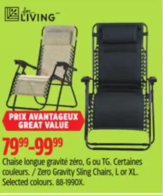 Canadian Tire FOR LIVING Zero Gravity Sling Chairs offer