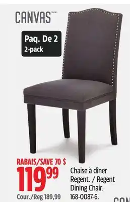 Canadian Tire CANVAS Regent Dining Chair offer