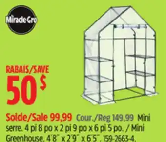 Canadian Tire Shelter Logic Mini Greenhouse 4´8˝ x 2´9˝ x 6´5˝ offer