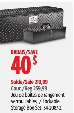 Canadian Tire Larin Lockable Storage Box Set offer