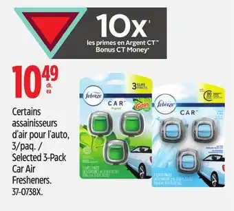 Canadian Tire Febreze Selected 3-Pack Car Air Fresheners offer