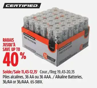 Canadian Tire Certified Alkaline Batteries offer