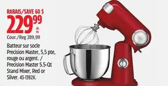 Canadian Tire Cuisinart Precision Master 5.5-Qt Stand Mixer, Red or Silver offer