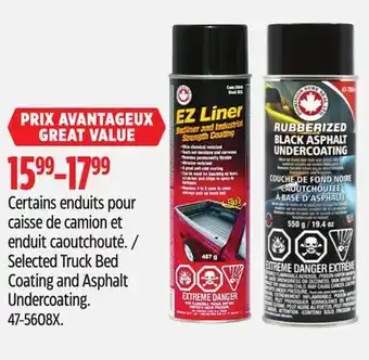 Canadian Tire EZ Liner Selected Truck Bed Coating and Asphalt Undercoating offer