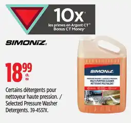 Canadian Tire Simoniz Selected Pressure Washer Detergents offer