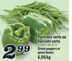 Marché Richelieu POIVRONS VERTS OU HARICOTS VERTS | GREEN PEPPERS OR GREEN BEANS offer