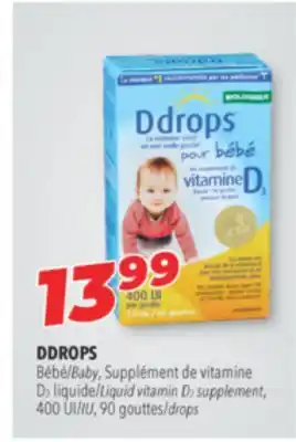 Familiprix DDROPS Baby Liquid vitamin D3 supplement, 400 UI/IU, 90 drops offer