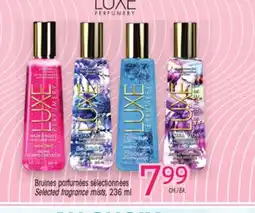 Uniprix LUXE Bruines parfumées sélectionnées/Selected fragrance mists offer