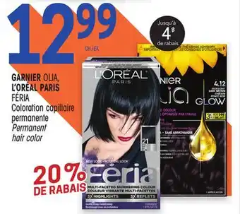 Uniprix GARNIER OLIA, L'ORÉAL PARIS FÉRIA Coloration capillaire permanente/Permanent hair color offer