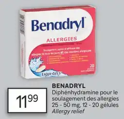 Brunet BENADRYL Diphénhydramine pour le soulagement des allergies, 25 - 50 mg offer