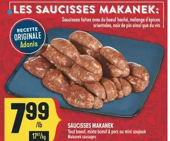 Marché Adonis SAUCISSES MAKANEK | Makanek Sausages offer