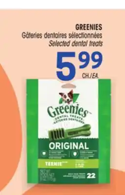 Uniprix GREENIES Gâteries dentaires sélectionnées/Selected dental treats offer