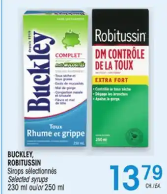 Uniprix BUCKLEY, ROBITUSSIN Sirops sélectionnés / Selected syrups offer