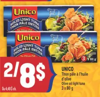 Marché Adonis UNICO Thon pâle à l'huile d'olive | UNICO Olive oil light tuna offer