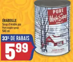 Marché Adonis ÉRABEILLE Sirop d'érable pur | ÉRABEILLE Pure maple syrup offer