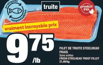 Super C FILET DE TRUITE STEELHEAD FRAIS | FRESH STEELHEAD TROUT FILLET offer