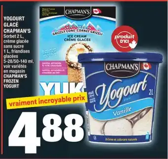 Super C YOGOURT GLACÉ CHAPMAN'S | CHAPMAN'S FROZEN YOGURT offer