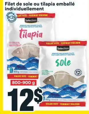 Super C Filet de sole ou tilapia emballé individuellement Selection offer