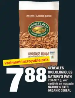 Super C CÉRÉALES BIOLOLOGIQUES NATURE'S PATH | NATURE'S PATH ORGANIC CEREAL offer