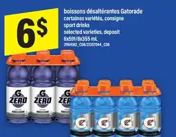 Maxi BOISSONS DÉSALTÉRANTES GATORADE | SPORT DRINKS, 6X591/8X355 ML offer