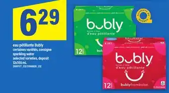 Maxi EAU PÉTILLANTE BUBLY | SPARKLING WATER, 12X355 ML offer