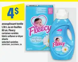 Maxi ASSOUPLISSANT TEXTILE 1,36 L OU EN FEUILLES 80 UN. FLEECY | FABRIC SOFTENER OR DRYER SHEETS offer