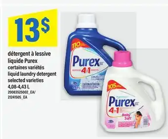 Maxi À LESSIVE LIQUIDE PUREX | LIQUID LAUNDRY DETERGENT, 4,08-4,43 L offer