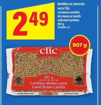 Maxi LENTILLES OU HARICOTS SECS CLIC | DRY BEANS OR LENTILS, 907 g offer