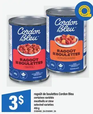 Maxi RAGOÛT DE BOULETTES CORDON BLEU | MEATBALLS OR STEW, 410 g offer