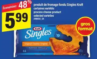 Maxi PRODUIT DE FROMAGE FONDU SINGLES KRAFT | PROCESS CHEESE PRODUCT offer