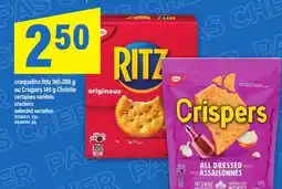 Maxi CRAQUELINS RITZ, 180-200 G OU CRISPERS, 145 G CHRISTIE | CRACKERS offer