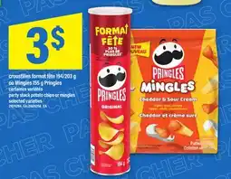 Maxi CROUSTILLES FORMAT FÊTE 194/203 G OU MINGLES 155 G PRINGLES | PARTY STACK POTATO CHIPS OR MINGLES offer