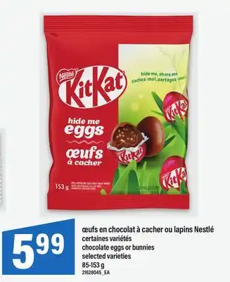 Maxi ŒUFS EN CHOCOLAT À CACHER OU LAPINS NESTLÉ | CHOCOLATE EGGS OR BUNNIES, 85-153 G offer