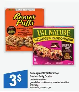 Maxi BARRES GRANOLA VAL NATURE OU GUSHERS BETTY CROCKER | GRANOLA BARS OR GUSHERS , 120-230 G offer