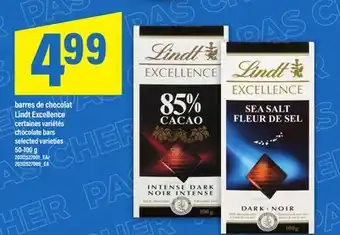 Maxi BARRES DE CHOCOLAT LINDT EXCELLENCE | CHOCOLATE BARS, 50-100 g offer