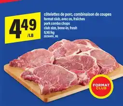 Maxi CÔTELETTES DE PORC, COMBINAISON DE COUPES | PORK COMBO CHOPS offer