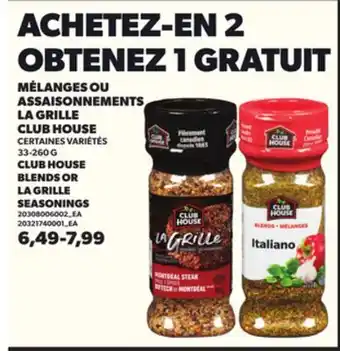 Provigo MÉLANGES OU ASSAISONNEMENTS LA GRILLE CLUB HOUSE, 33-260 G offer