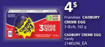 Provigo FRIANDISES CADBURY CREME EGG 3 ŒUFS, 102 G offer