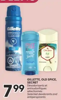 Brunet GILLETTE, OLD SPICE, SECRET Désodorisants et antisudorifiques sélectionnés offer