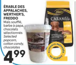 Brunet ÉRABLE DES APPALACHES, WERTHER'S, FREDDO Maïs soufflé, barbe à papa, chocolats sélectionnés offer