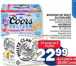 Marché Bonichoix WHITE CLAW OR COORS SELTZER ALCOHOLIC MALT BEVERAGE offer