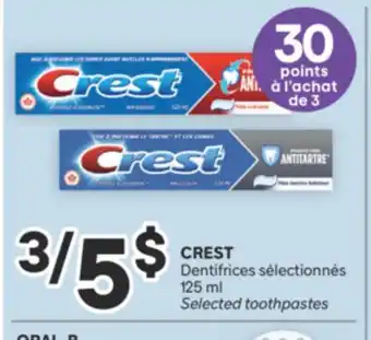 Brunet CREST Dentifrices sélectionnés offer