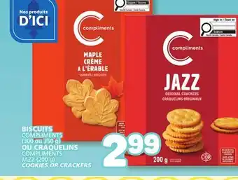 Marché Bonichoix COMPLIMENTS (300 or 350 g) OR CRAQUELINS COMPLIMENTS JAZZ (200 g) COOKIES OR CRACKERS offer